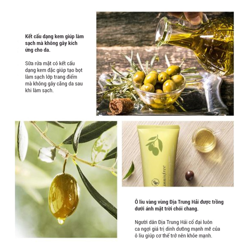 Sữa rửa mặt dưỡng ẩm innisfree Olive Real Cleansing Foam 150g | BigBuy360 - bigbuy360.vn