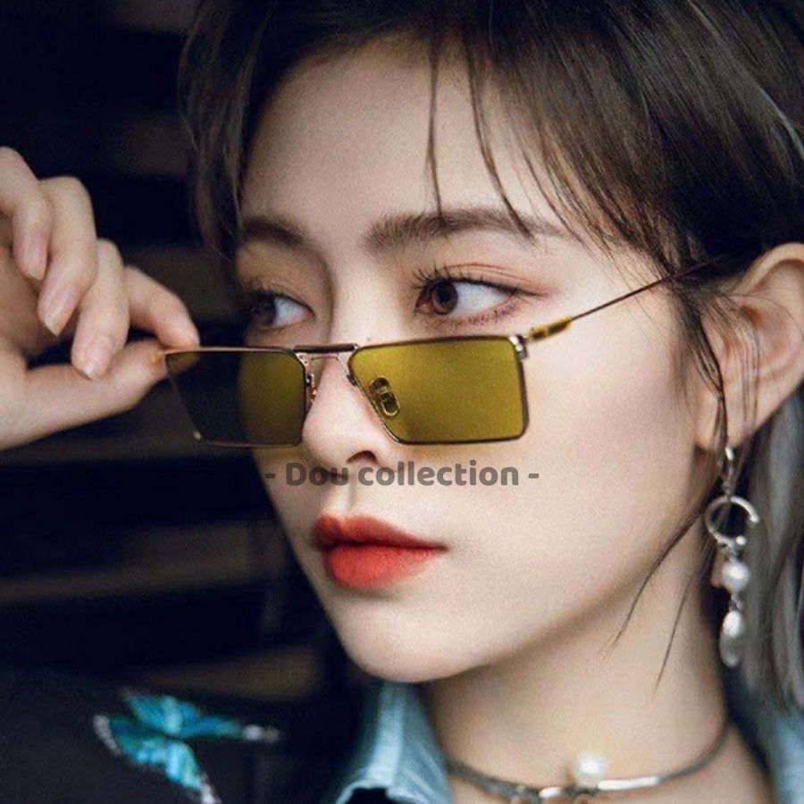 [Nowship2h] Kính Mát (Kính Râm) Cao Cấp Hình Chứ Nhật Retro Gọng Kim Loại Phong Cách Hàn Quốc - Carl Fitow - Mã MK029