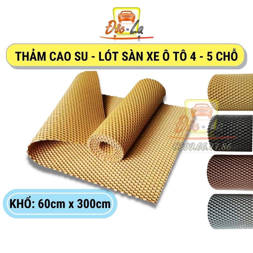 Thảm lót sàn cao su 4 - 5 chỗ cao cấp không mùi cuộn 300cm x 60cm