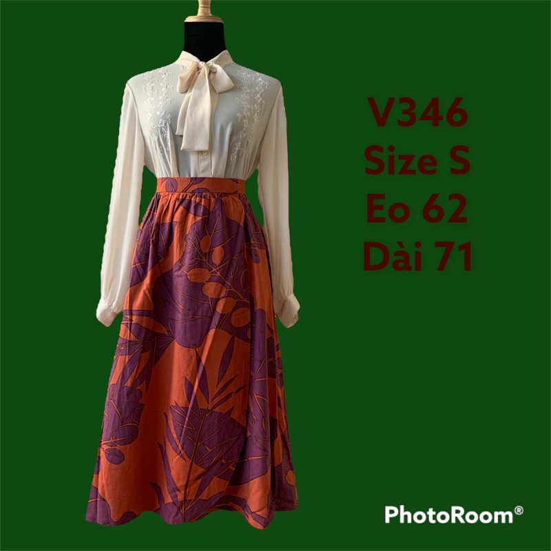 Chân váy xoè đắp tà V346 hoạ tiết 2hand Nhật si tuyển ảnh thật