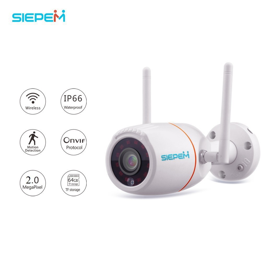 Camera IP Wifi Trong nhà Ngoài trời SIEPEM S6865 FullHD 1080P - độ phân giải 2.0MP (Trắng)