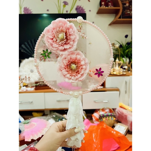 Combo 10 đầu bông hoa mẫu đơn tràm -Hoa lụa trang trí