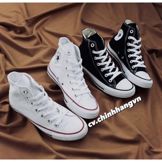( 𝙃𝙖̀𝙣𝙜 𝙍𝙚𝙖𝙡 ) Giày Conversse Classic Cao Cổ Màu Trắng&Đen
