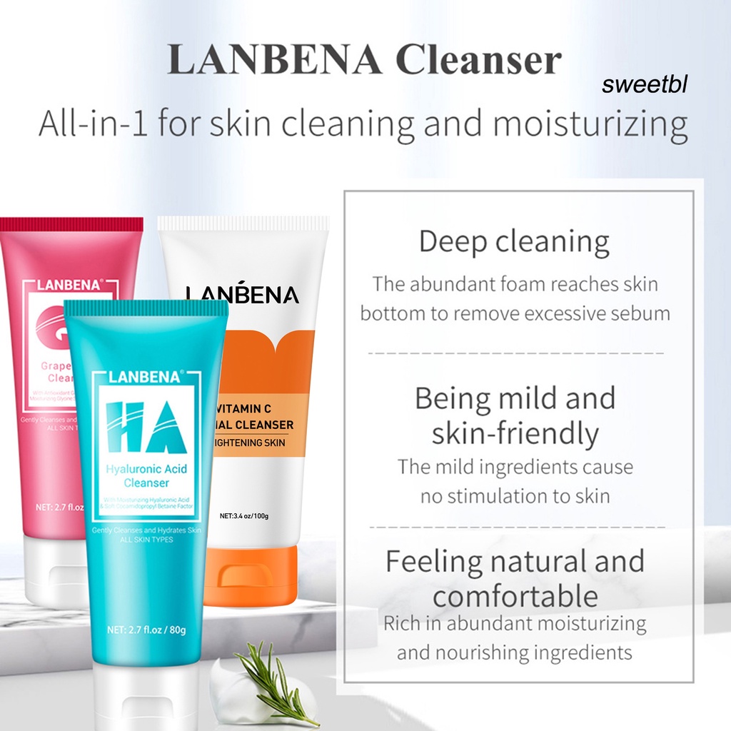 ST LANBENA 80g Grape Vitamin C Cleansing Cream Moisturizing Facial Cleanser