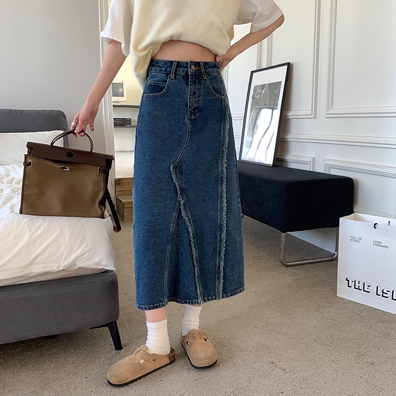 Chân Váy Denim Dáng Chữ a Lưng Cao Thời Trang 48884