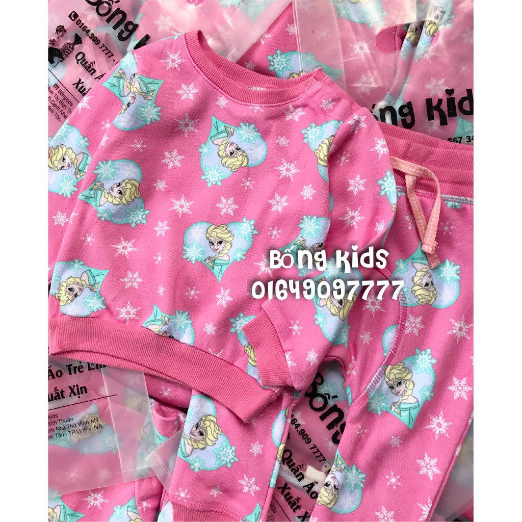 Bộ Nỉ Bé Gái Elisa Hồng