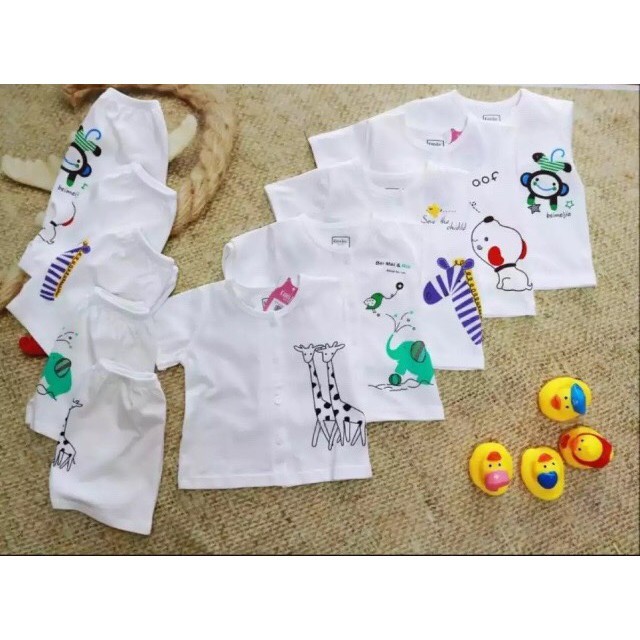Combo 5 bộ quần đùi áo cộc tay khuy giữa cho trẻ em cotton 2c họa tiết ngựa vằn từ 3-14kg