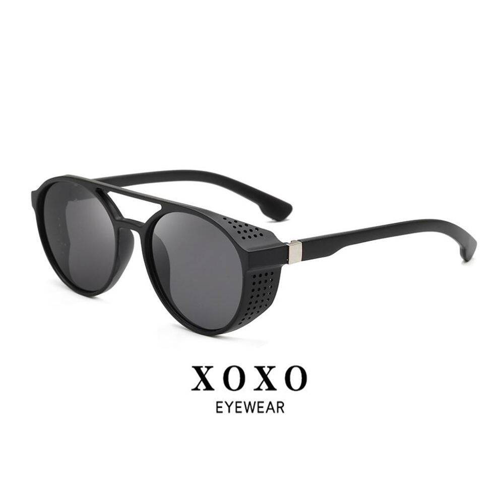 Kính mát XOXOEYEWEAR gọng tròn phong cách cổ điển punk
