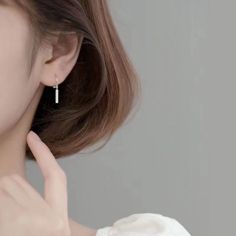 Bông tai thanh treo dài khuyên tròn cá tính thiết kế mới Trang Sức SG