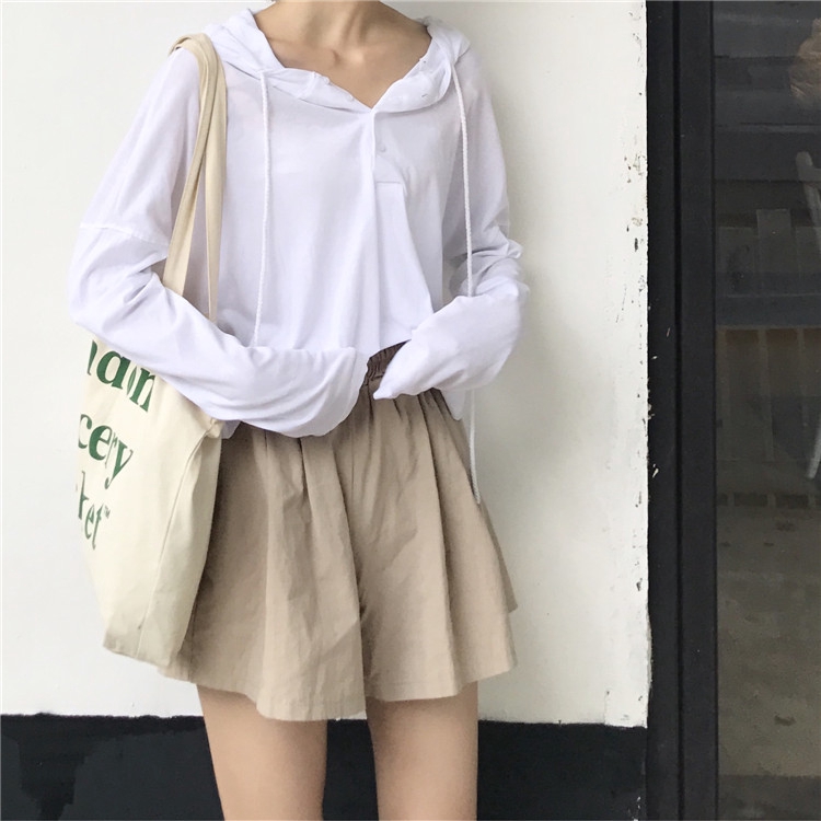 Áo Hoodies tay dài màu trơn phong cách Hàn Quốc | BigBuy360 - bigbuy360.vn