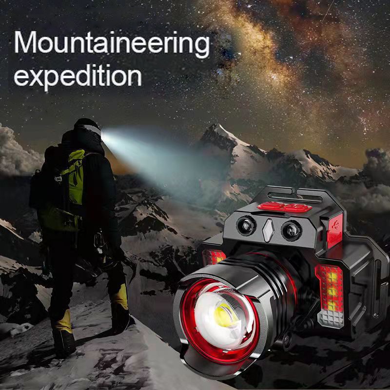 Đèn LED P50 5000 Lumens Đội Đầu Siêu Sáng Có Thể Sạc Lại Loại C Dùng Khi Đi Cắm Trại Ngoài Trời