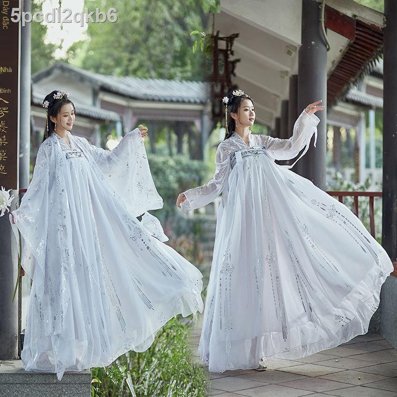 Mới nguyên bản chính hãng váy đầy ngực Hanfu cải tiến nữ truyền thống Trung Quốc áo tay to siêu phù hợp với thần