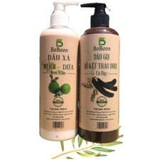COMBO DẦU GỘI BỒ KẾT CÔ ĐẶC VÀ DẦU XẢ THIÊN NHIÊN BƯỞI DỪA BOBOON NGĂN RỤNG TÓC, SẠCH GÀU, HẾT NGỨA VÀ NẤM DA DẦU