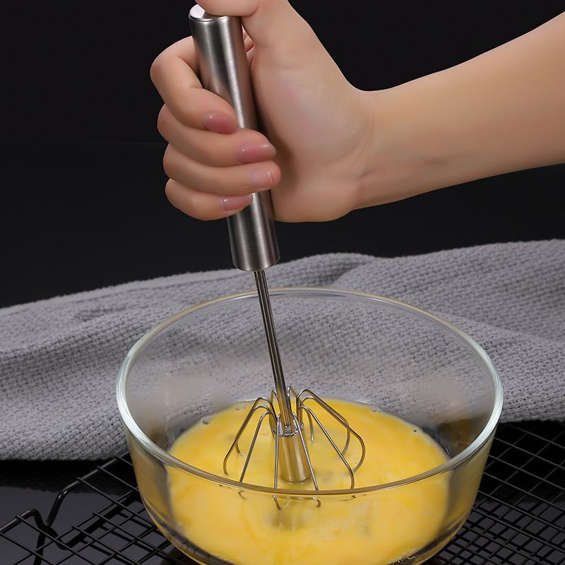 Dụng cụ đánh trứng bằng thép không gỉ xoay 360 độ tiện lợi chất lượng cao