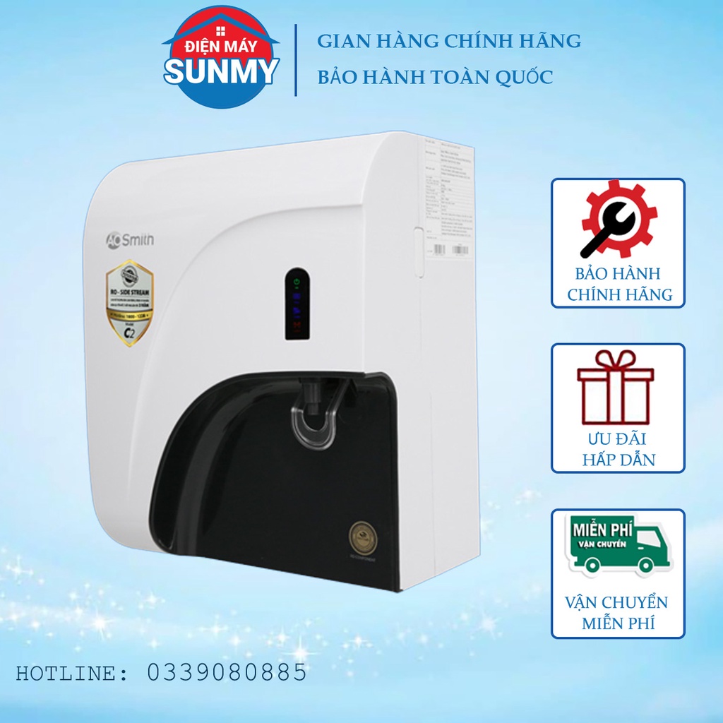 Máy lọc nước RO AOSmith C2 4 lõi - bảo hành chính hãng toàn quốc
