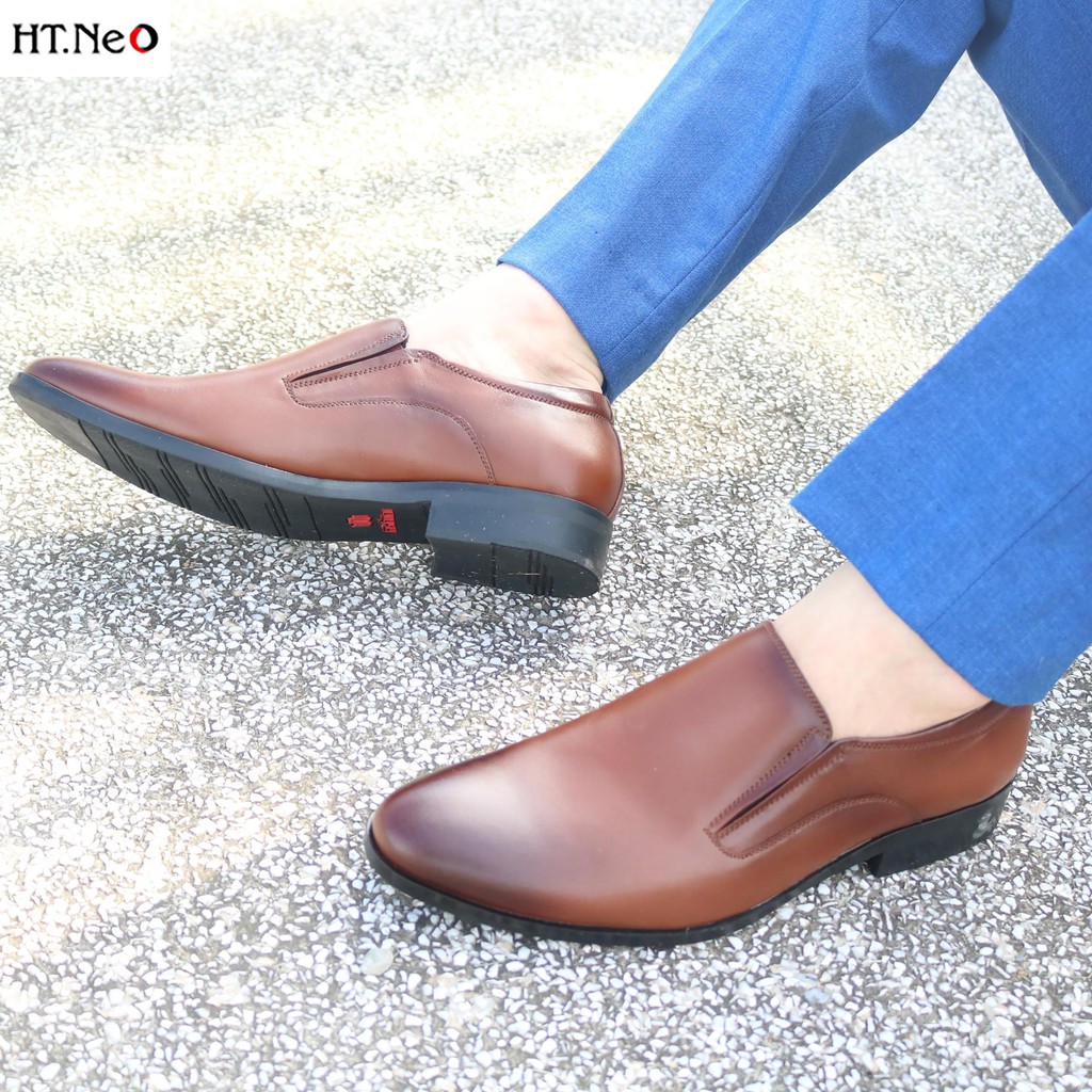 Giày nam - giày tây HT.NEO da bò thật 100% kiểu dáng đơn giản thời thượng phối đồ cực dễ, dáng cực đẹp (GT33)