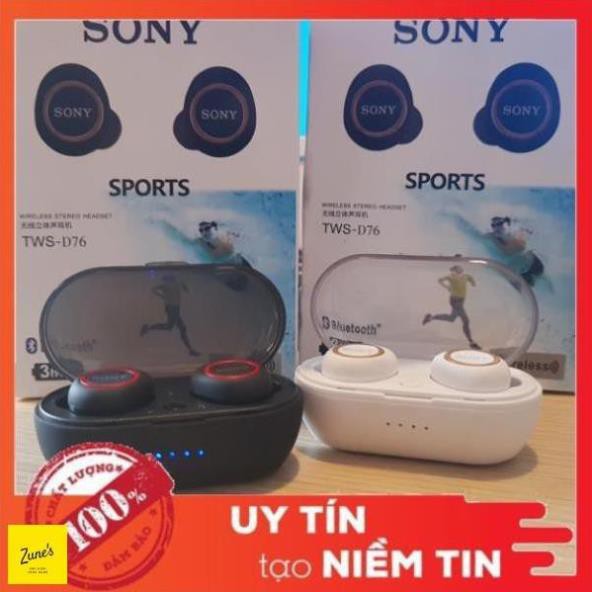 Tai nghe bluetooth nhét tai Sony D76 [FREESHIP] chống ồn Kèm Dock Sạc - Âm thanh cực hay TWS 5.0