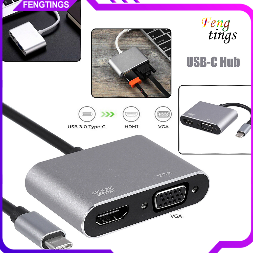 Cáp Chuyển Đổi Usb 3.1 Type C Sang Vga Hdmi-Compatible 4k