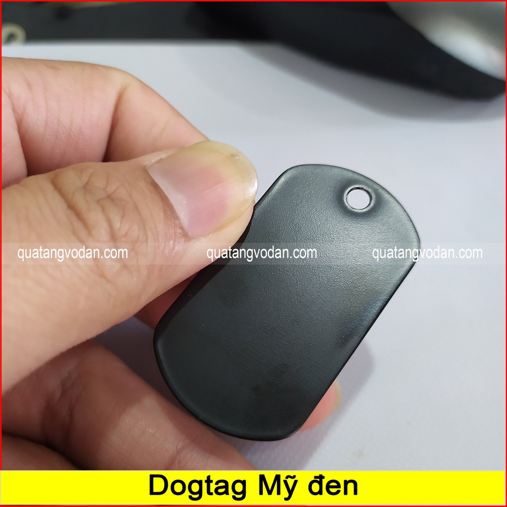 Mặt thẻ bài dogtag Mỹ (đen)