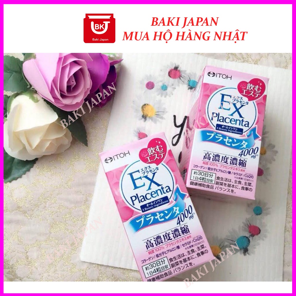 Collagen EX Placenta, Viên uống đẹp da nhau thai EX Placenta Itoh, viên uống bổ sung Placenta EX sô 1 Nhật Bản 120 viên