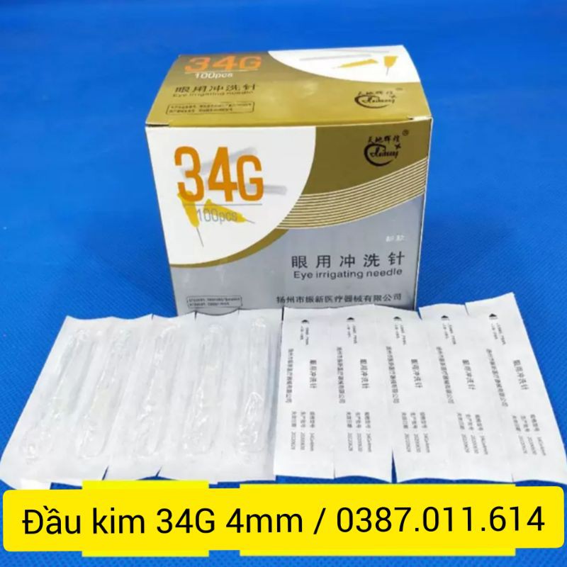 [Lẻ 1 cây] ĐẦU KIM TIÊM NANO 34G 4MM