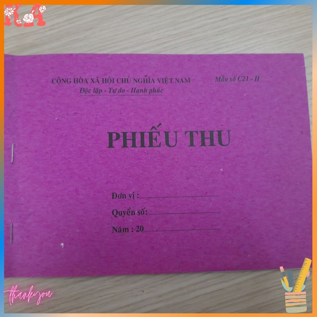 Phiếu Thu/Chi/Xuất kho /Nhập kho 1 liên