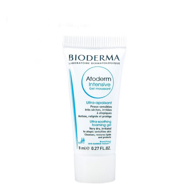 Bioderma Gel Làm Sạch Và Dịu Da Bioderma Dành Cho Da Khô Atoderm Intensive Gel Moussant 8ml