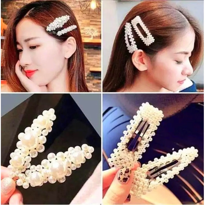 Set 4 Kẹp Tóc Ngọc Trai Nhân Tạo Siêu Sang Chảnh Cho Các Nàng Điệu - phụ kiện làm tóc dạ tiệc cô dâu