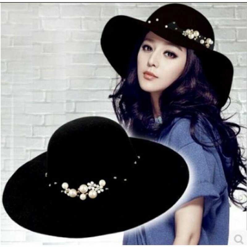 Nón rộng vành mũ rộng vành nỉ fedora đi biển đẹp Lh  0917399527