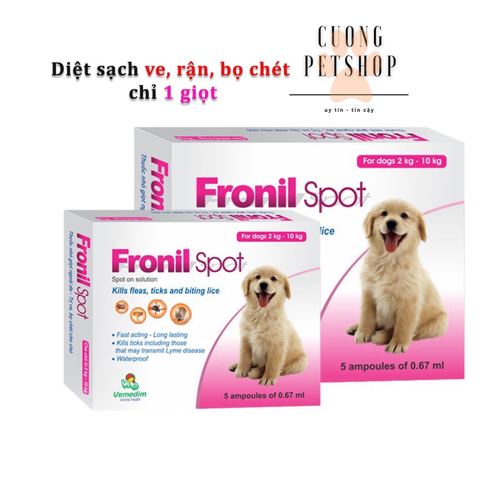 FRONIL Spot - Tuýp nhỏ gáy diệt sạch ve rận, bọ chét cho chó - Bán lẻ