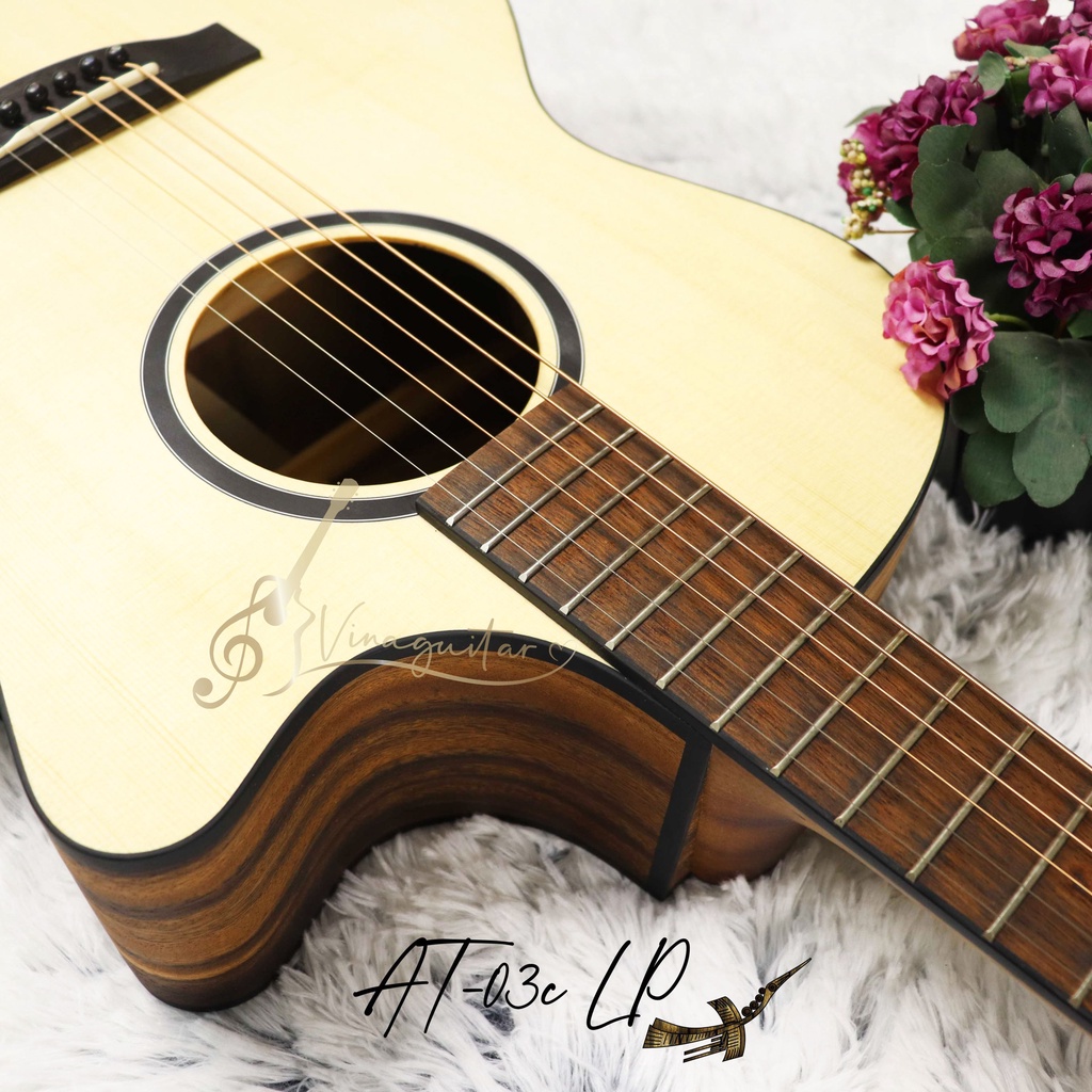 Đàn Guitar Acoustic Thuận AT-03C 2022 Gỗ Điệp - Tặng Bao da 12 phụ kiện- Vinaguitar phân phối chính hãng Thuận Guitar