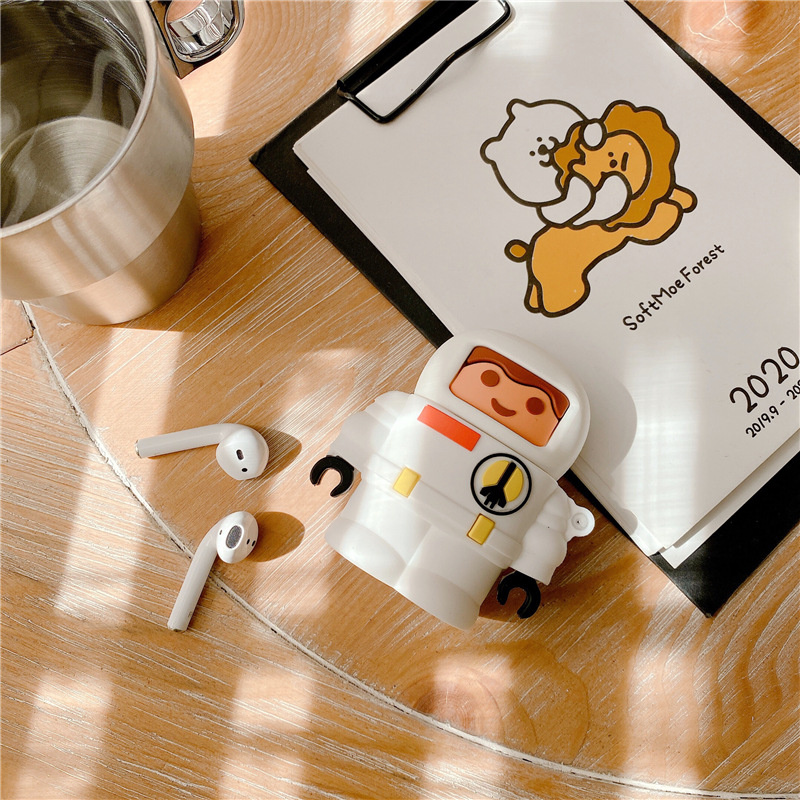 Hoạt Hình Vỏ Bảo Vệ Hộp Đựng Tai Nghe Airpods Hình Tàu Không Gian Xinh Xắn