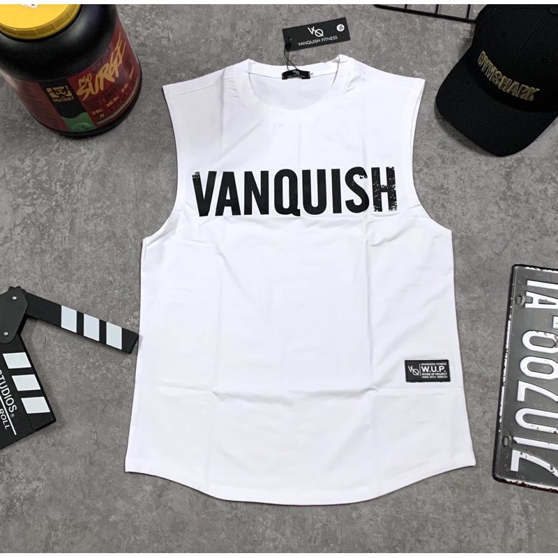 [siêu sale]Áo tank top gym nam, áo ba lỗ gym nam VANQUISH phom body cực chất,chất vải cotton 100% ,co giãn 4 chiều.