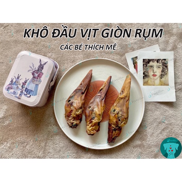 [HOT SNACK]Treat Thưởng JFamille, Đầu Vịt Sấy Gió, Snack Bổ Sung Vitamin&amp;Khoáng Chất, Giảm Stress Cho Thú Cưng. JF126