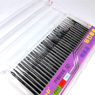 bộ Mũi Mài Kim Cương 30 cây Cán 3mm đủ kiểu H+P