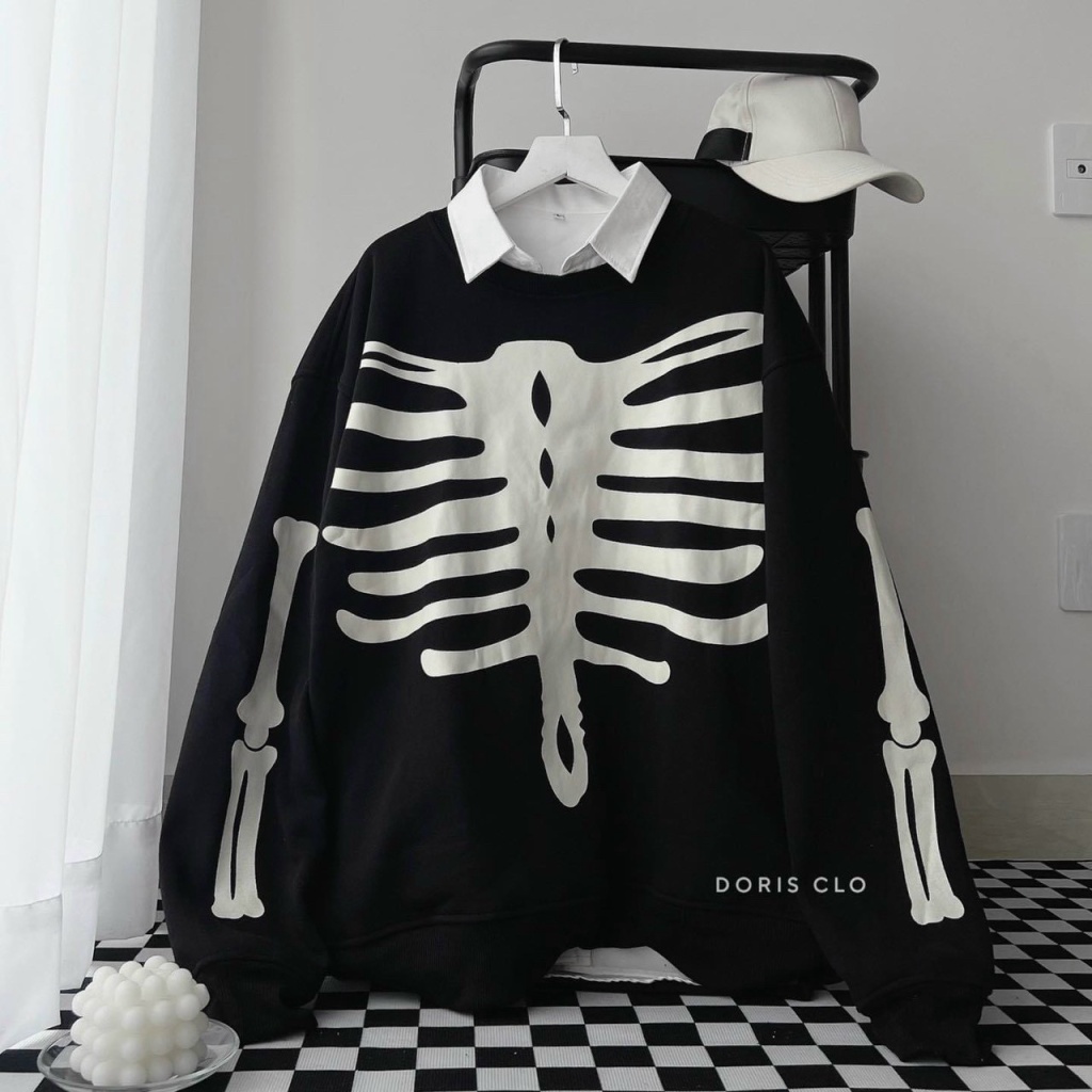 Áo Sweater Nam In Xương Chất Nỉ Dày Mịn Form Rộng Mặc Đẹp Che Nắng Tốt NEW UNISEX