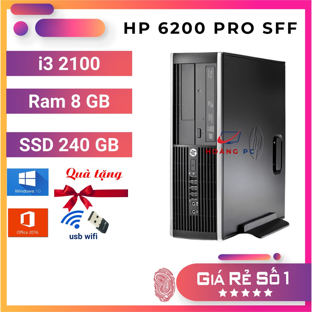Case Máy Tính Để Bàn ⚡️HoangPC⚡️ PC Đồng Bộ - HP 6200 Pro SFF (i3 2100/Ram 8G/SSD 240GB) - Bảo Hành 12 Tháng
