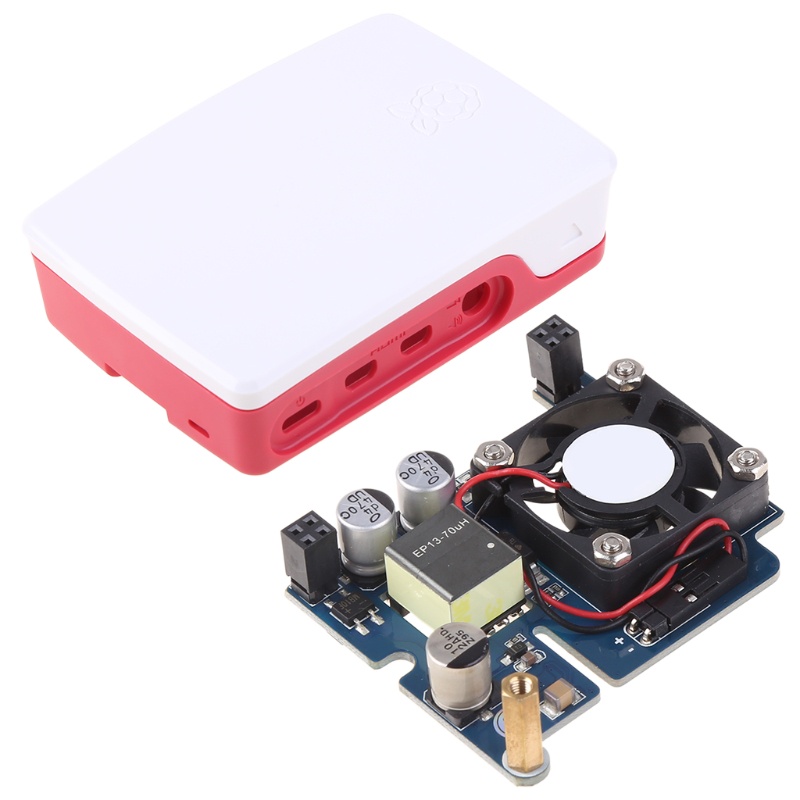 Vỏ Bảo Vệ Kèm Quạt Tản Nhiệt Và Giá Đỡ Gắn 802.3af Cho Raspberry Pi 4 / 3 B +