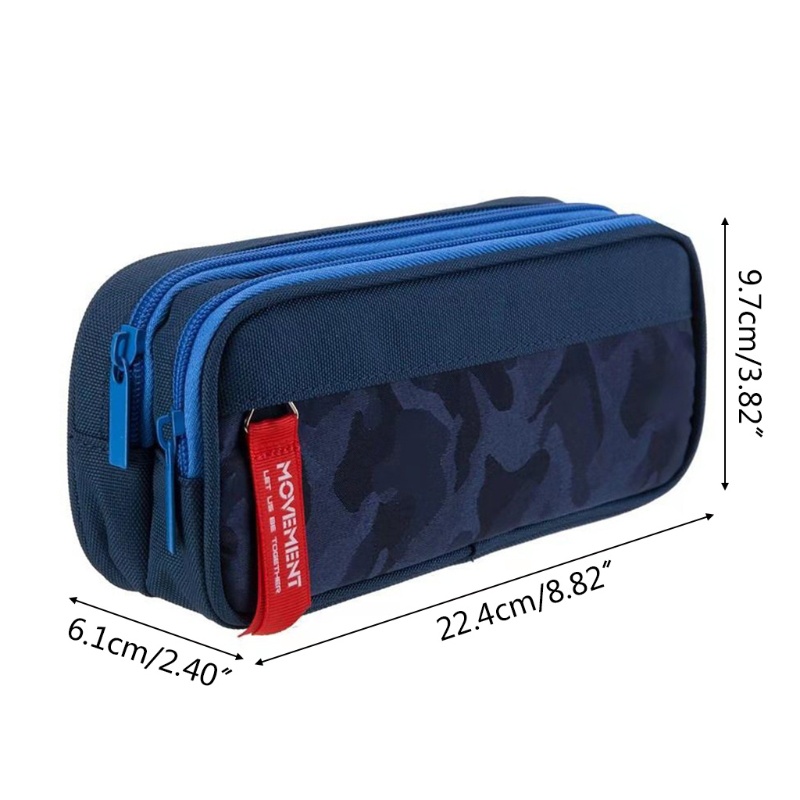 Túi Đựng Bút Hai Ngăn Sức Chứa Lớn Có Khóa Kéo Siêu Bền Tiện Dụng Cho Văn Phòng / Trường Học