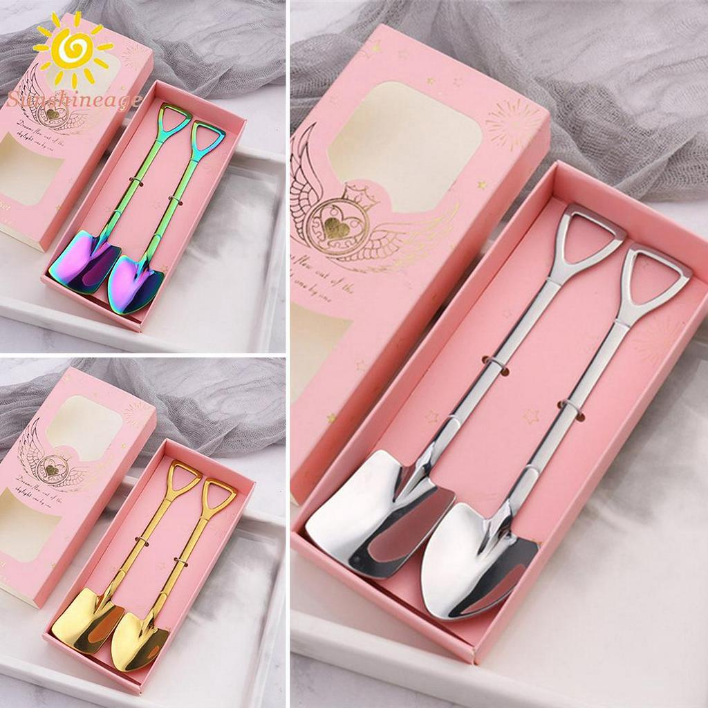 Set 2 Muỗng Cà Phê Hình Xẻng Độc Đáo