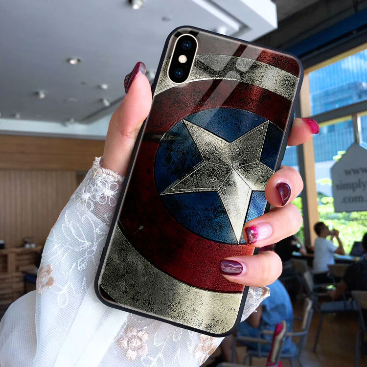 Ốp Đt Bảo Vệ Apple Ip 12 Pro In Hình Captain America CASESPOT Cho Iphone 11/11Pro/11Pro Max Xr Xs Xs Max/6 7 8 Plus Se