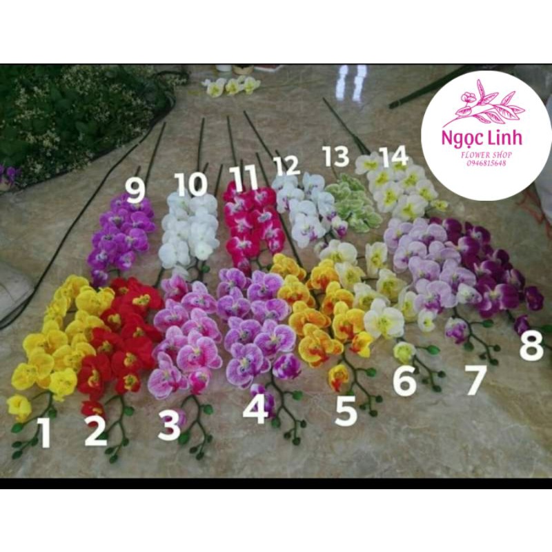 Cành lan hồ điệp 9 bông _ hoa giả cao cấp