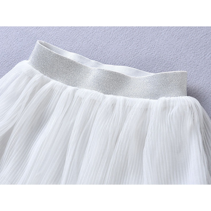 Chân Váy Lưới Dáng Chữ A Xếp Ly Kiểu Công Chúa Ngọt Ngào Thời Trang Cho Bé Gái Trung Niên