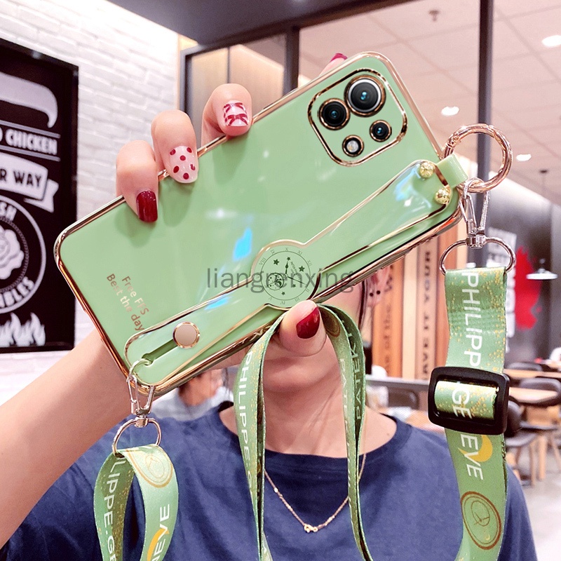 Ốp Điện Thoại Mềm Đính Đá Có Dây Đeo Cổ Cho xiaomi mi 11 lite xiaomi 11t xiaomi 11 lite 5g ne xiaomi 11t pro