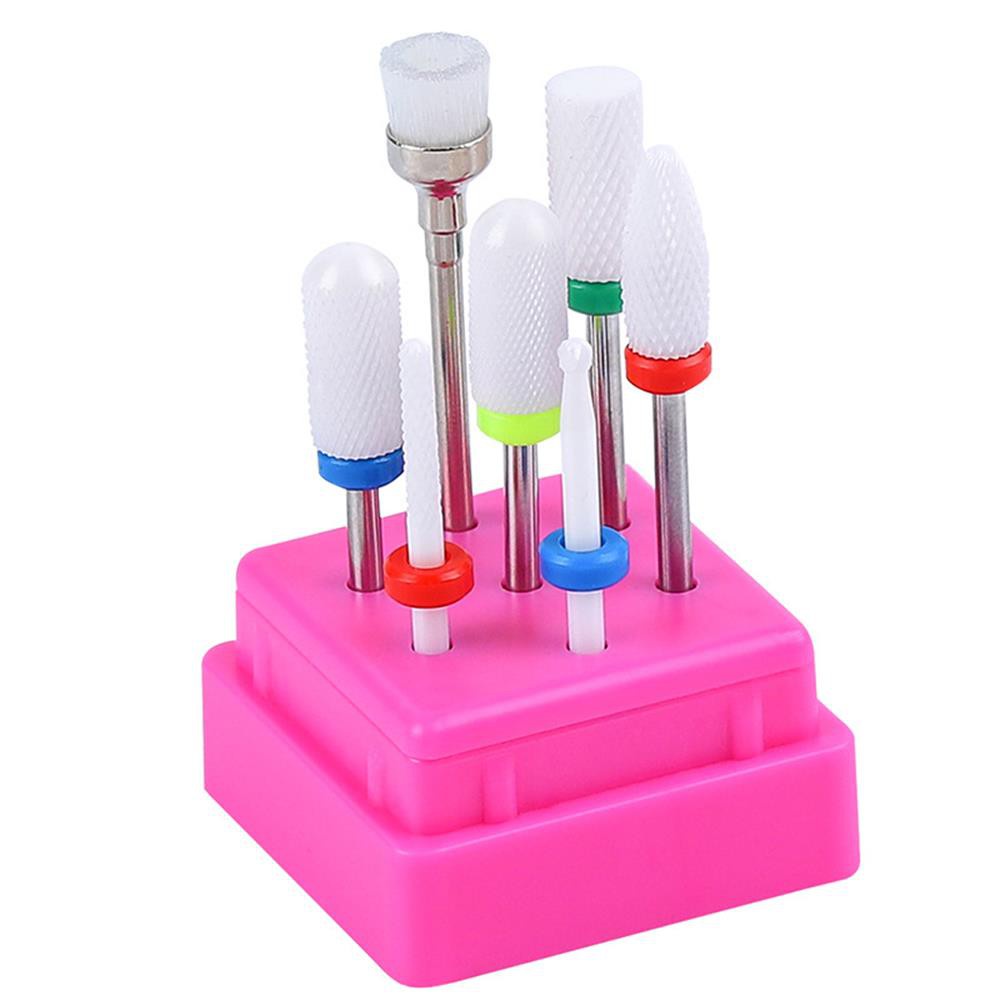 Hộp Đựng Đầu Mài Móng Tay 7 Lỗ&amp;10 Lỗ Trong Suốt Tiện Dụng