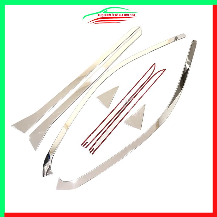 Bộ nẹp viền chân kính cong kính Toyota Fortuner 2017-2023 Inox sáng bóng chuẩn form xe