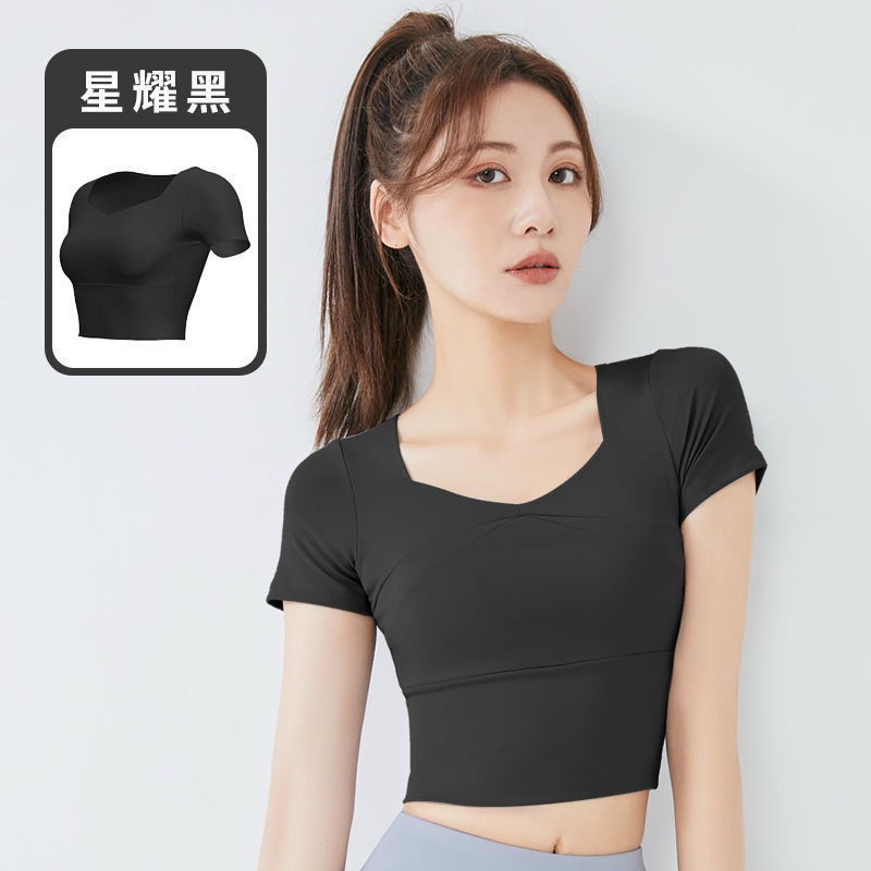 Aó croptop tập gym yoga thể thao nữ thun lạnh có kèm mút lót hàng quảng châu Bin Sports A197