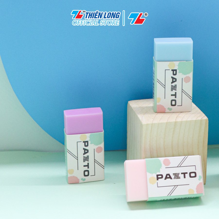 Gôm tẩy không mùi Thiên Long Pastel Pazto Thiên Long E-010 - Màu ngẫu nhiên- Dễ tẩy xóa ít vụn gôm, không độc hại