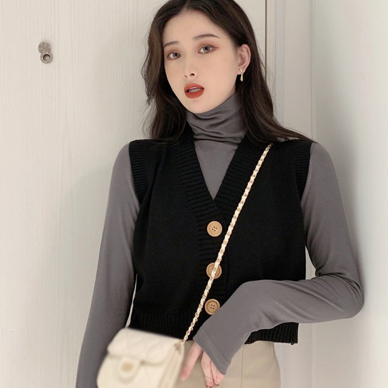 Áo Cardigan Dệt Kim Không Tay Cổ Chữ V Màu Trơn Kiểu Dáng Thời Trang Cho Nữ | BigBuy360 - bigbuy360.vn