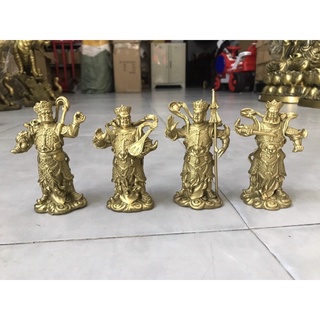 Tư đại thiên vương thiên tướng bằng đồng Tượng đồng tứ đại thiên vương thiên tướng cao 12cm